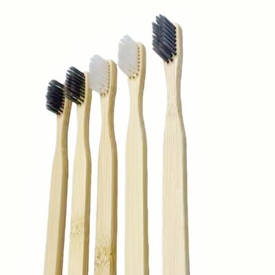 100% Organic Bamboo Toothbrush with Soft Bristles and 175mm Size for Home Travel and Hotel Use